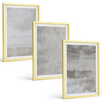 BILDER SET 3er Set - 40x60 cm Goldrahmen - Moderne minimalistische Texturen - Goldfarben, Kunststoff (40/60cm) - TULUP
