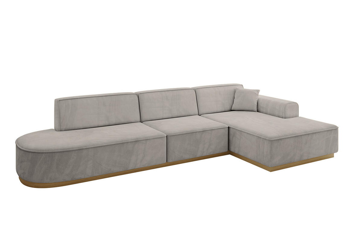 ECKSOFA Ottomane Rechts IREA-L2-v2 - 328x171x83 cm Hellbraun - Hellbraun, Holzwerkstoff/Textil (171/328cm) - ALTDECOR