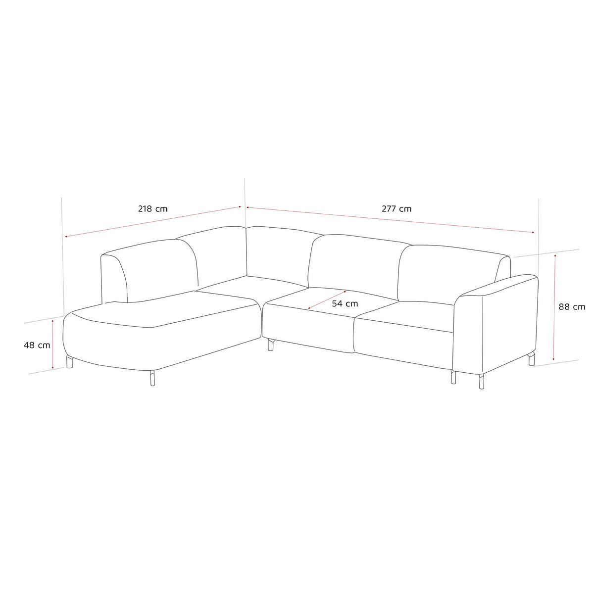 ECKSOFA TORIN Chenille-Stoff in Creme - Creme, Holzwerkstoff/Kunststoff (277/218cm) - Idohome