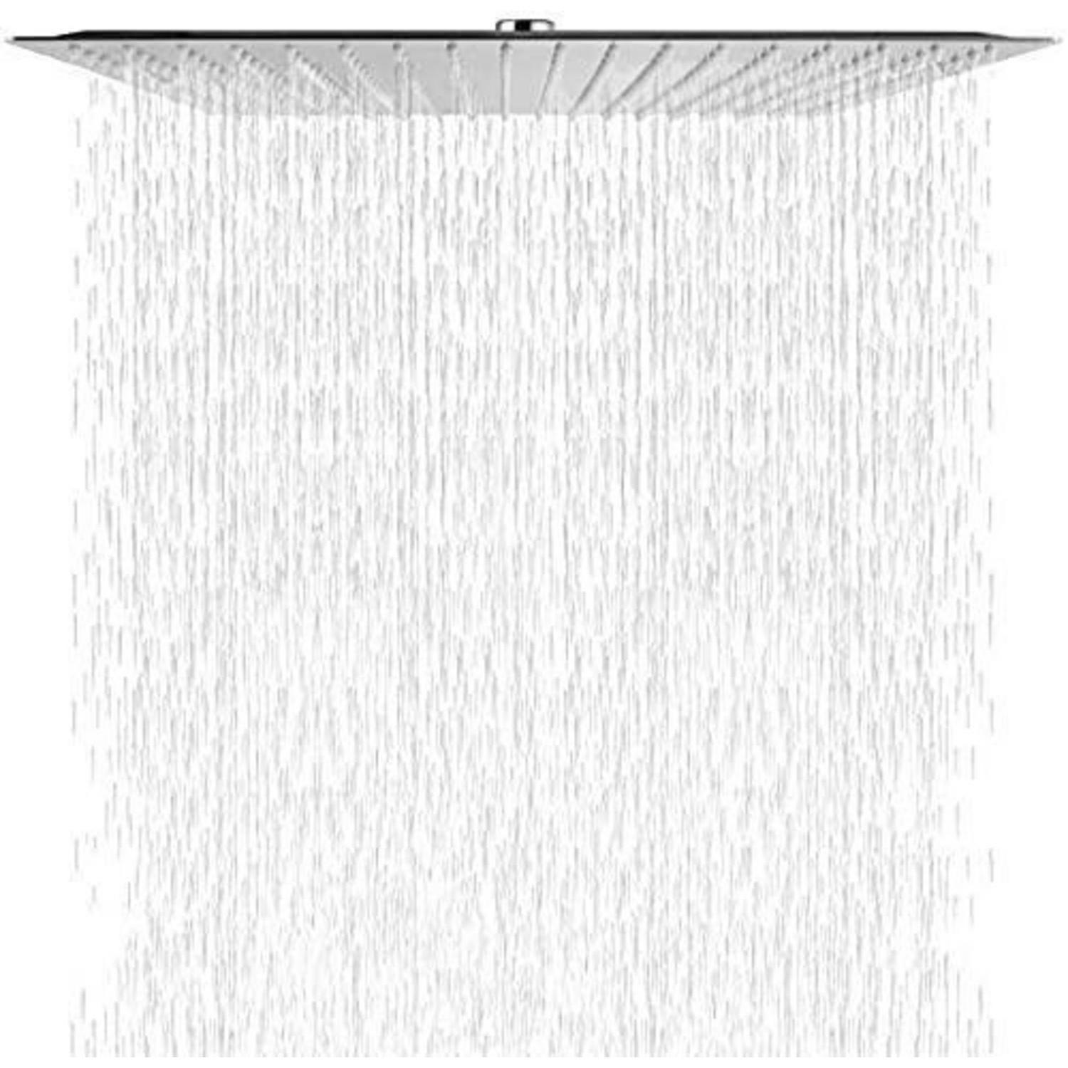 DUSCHKOPF Regendusche 40 x 40 cm Eckig Edelstahl Chrom - Silberfarben, Metall (40/12.7/40cm)