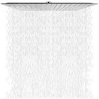 DUSCHKOPF Regendusche 40 x 40 cm Eckig Edelstahl Chrom - Silberfarben, Metall (40/12.7/40cm)