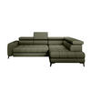 ECKSOFA BAGGIO Letto Stoff, Schlaffunktion, Bettkasten, Sitztiefe, Kopfstützen 280x196cm – Rechts – Hellgrün - Hellgrün, Holz/Textil (280/196cm) - DomoHome