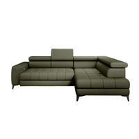 ECKSOFA BAGGIO Letto Stoff, Schlaffunktion, Bettkasten, Sitztiefe, Kopfstützen 280x196cm – Rechts – Hellgrün - Hellgrün, Holz/Textil (280/196cm) - DomoHome