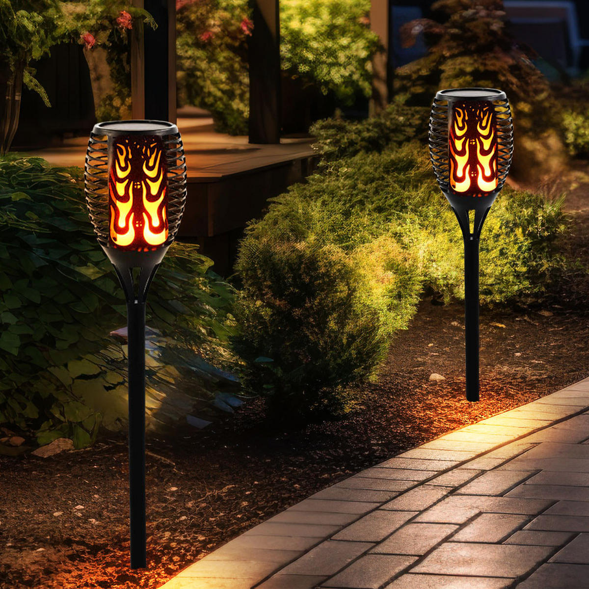 LED AUSSENLEUCHTE Solarlampe Schwarz - Schwarz, Kunststoff (12/85/12cm)