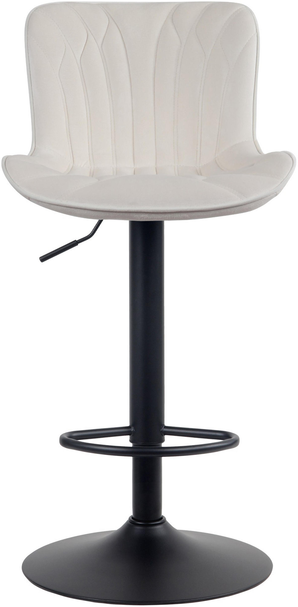 BARHOCKER 2er Set Linea Samt creme - Schwarz/Naturfarben, Textil/Metall (48/107/54cm) - TPFLiving