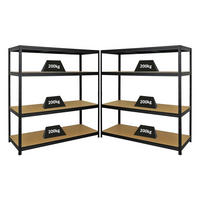 SCHWERLASTREGAL Giant Elephant 2er-Set mit 2x 160x150x60 cm Fachlast 200 kg Schwarz - Schwarz, Metall (300/160/60cm) - PROREGAL