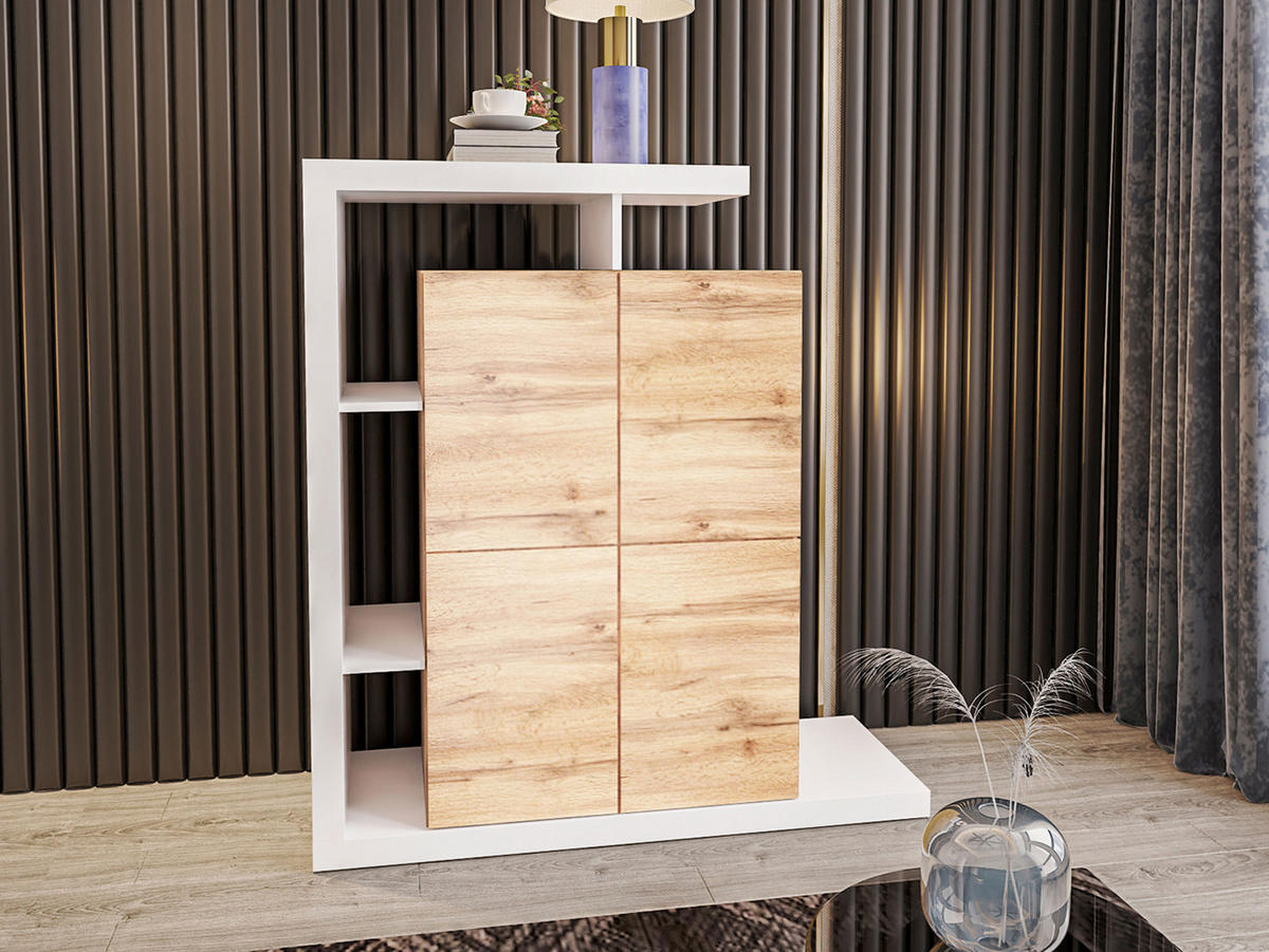 TÜRKOMMODE Tuskana - Naturfarben, Holzwerkstoff (129/151/40cm) - MIRJAN24