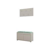 GARDEROBEN-SET Gesita VII - Kaschmir/Silberfarben, Holzwerkstoff/Kunststoff (84/45/35cm) - MIRJAN24