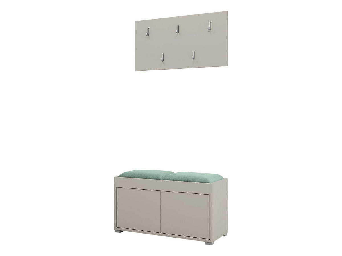 GARDEROBEN-SET Gesita VII - Kaschmir/Silberfarben, Holzwerkstoff/Kunststoff (84/45/35cm) - MIRJAN24