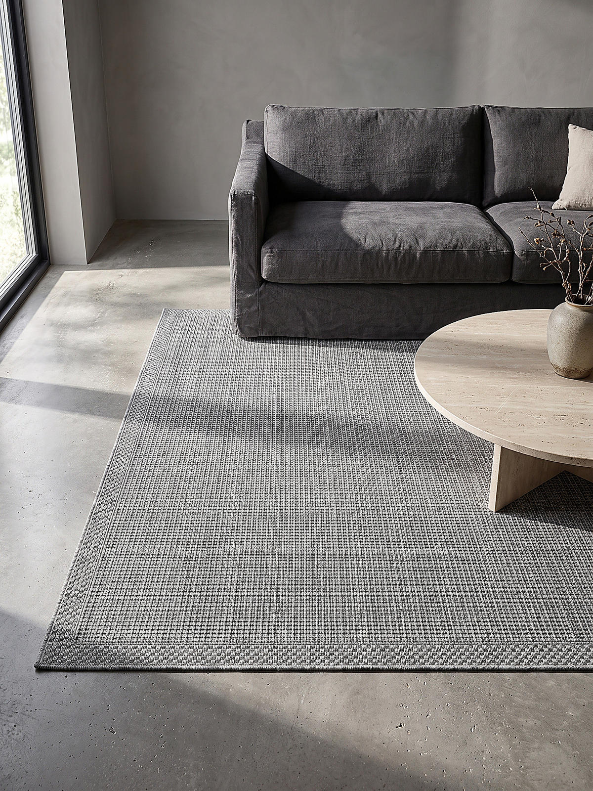 FLACHWEBTEPPICH Uni ESERA Polypropylen Grau 140 x 200 cm - Grau, Textil (140/200cm) - KADIMA DESIGN