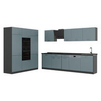 KUCHYNKA R-Line, Modrošedá/biely, 180 cm antrasiitti työtaso - biela/modrosivá, kompozitné drevo (180/206.8/60cm) - Vicco