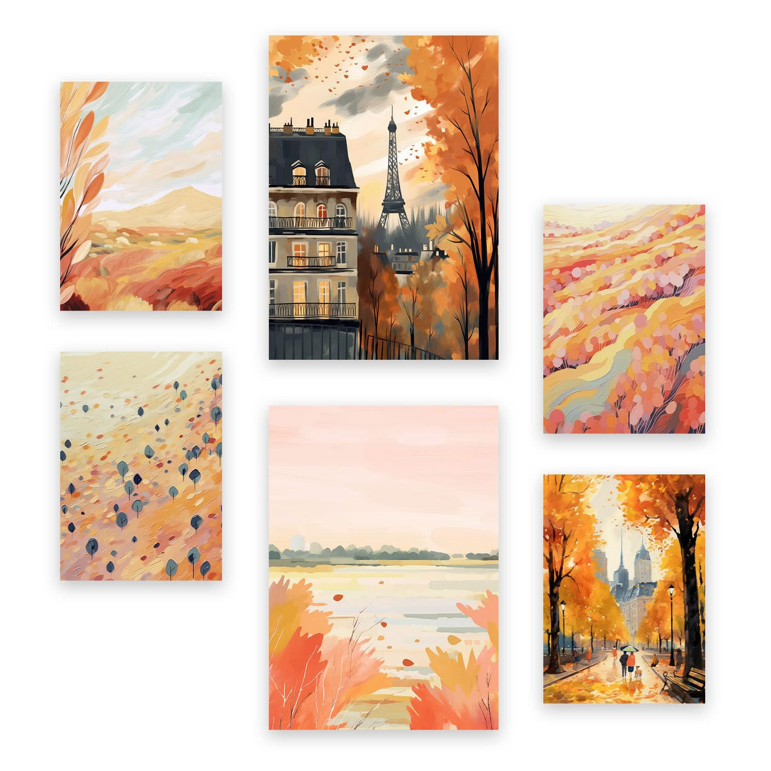 POSTER Set Mit 6 Pariser Außenbezüge In Damenplakat A3 & A4 Rahmenlos - Klar, Papier (29/3cm) - Nacnic