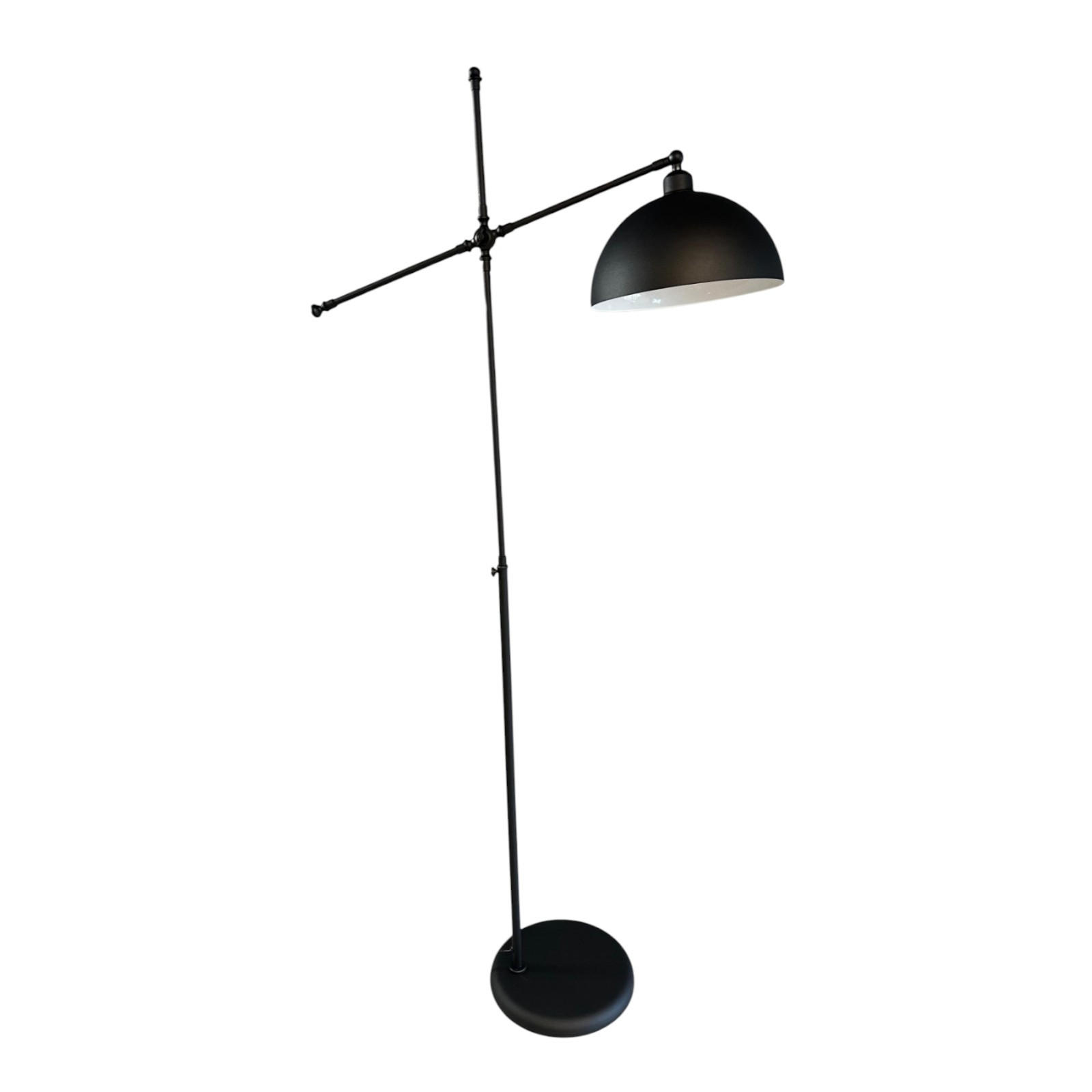 STEHLAMPE Stelan aus Metall mit E27, verstellbarer Lampenschirm - Schwarz, Metall (37/37/171cm) - Bamyum