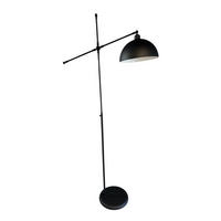 STEHLAMPE Stelan aus Metall mit E27, verstellbarer Lampenschirm - Schwarz, Metall (37/37/171cm) - Bamyum