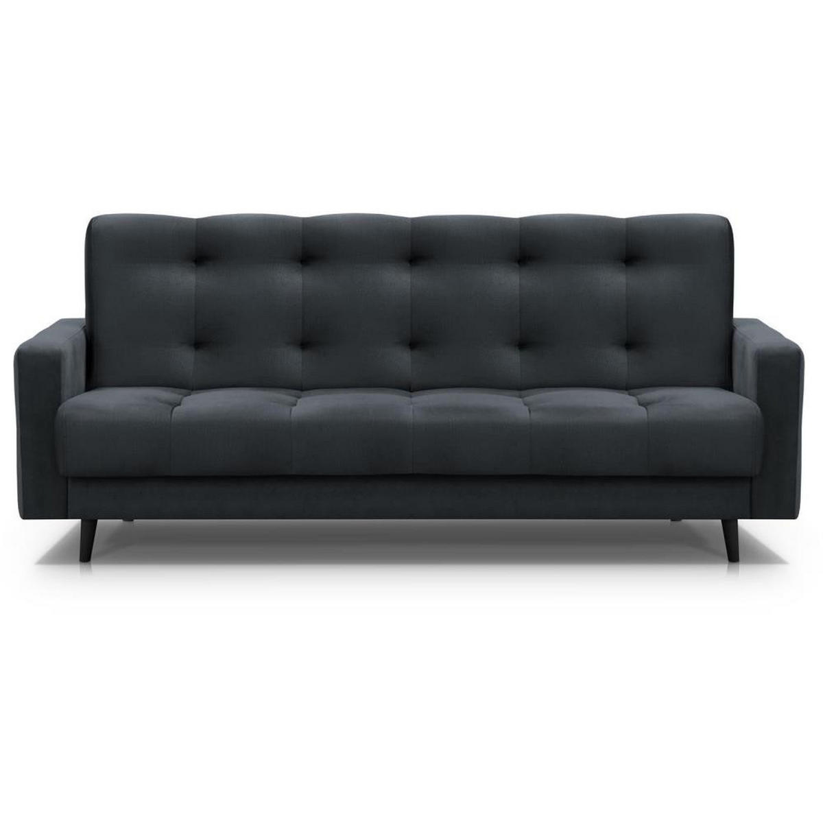 3-SITZER Schlafsofa Nancy Bis dunkelgrau - Dunkelgrau, Holz/Textil (220/89/93cm) - Beautysofa
