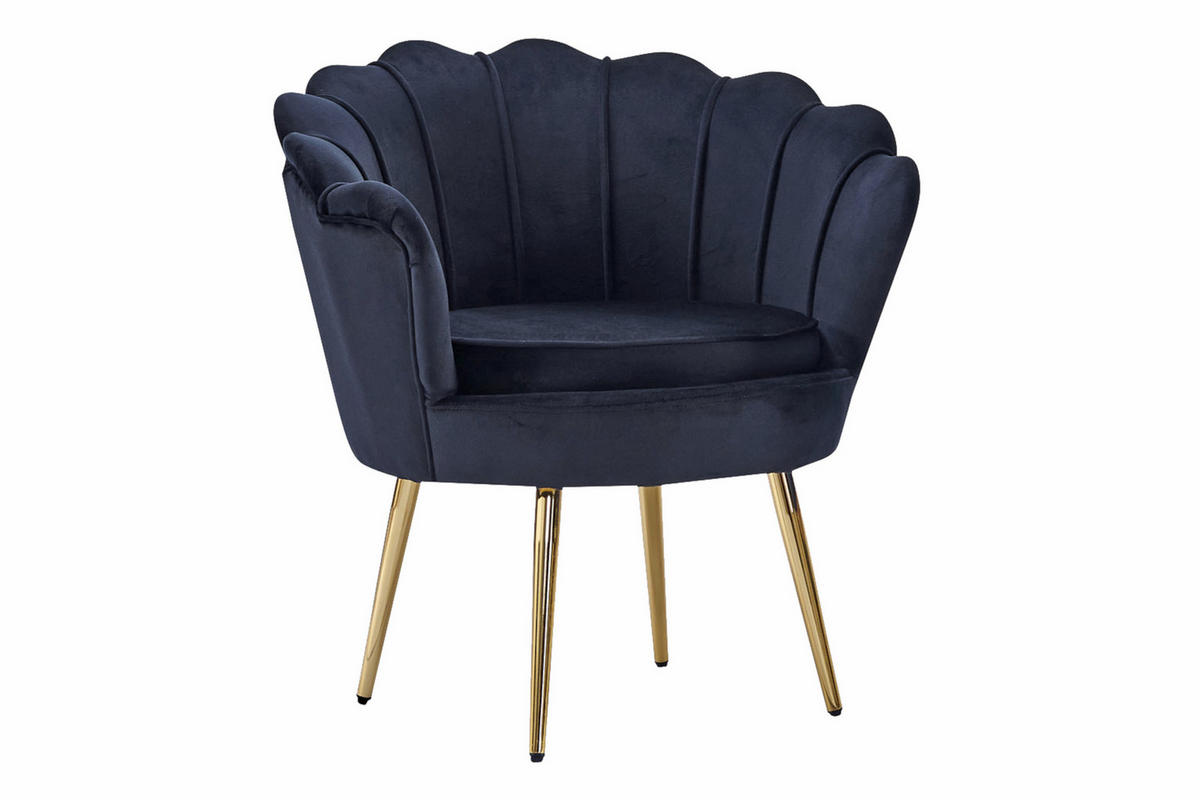 SESSEL BIGCHAIR - Goldfarben/Schwarz, Textil/Metall (70/78/52cm) - SAM