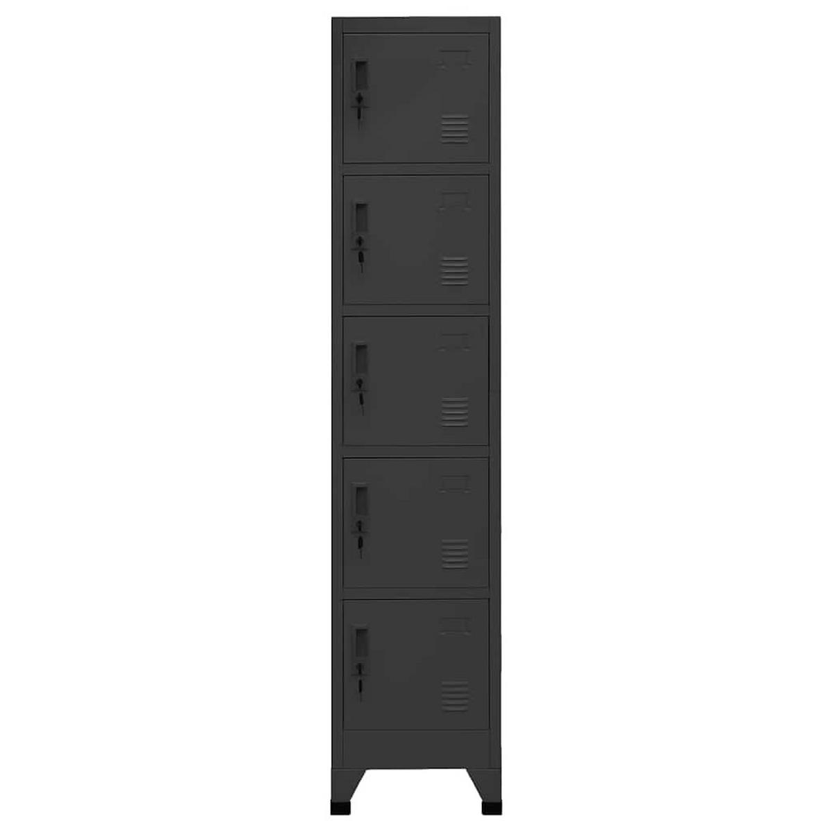 SCHLIESSFACHSCHRANK Anthrazit 38/40/180 Cm Stahl - Anthrazit, Metall (40/180/38cm) - vidaXL
