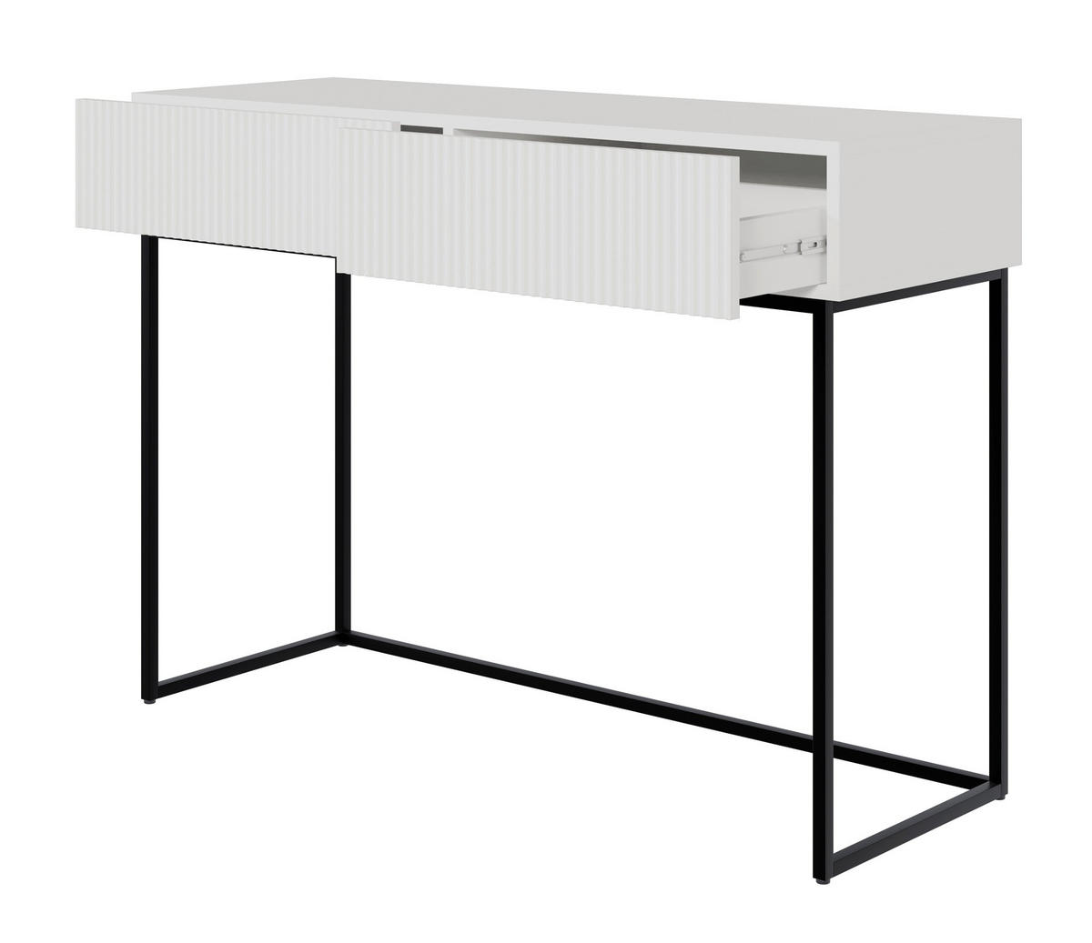 SCHMINKTISCH Veldio weiß 110 cm - Schwarz/Weiß, Holzwerkstoff/Metall (110/79/40cm) - Selsey
