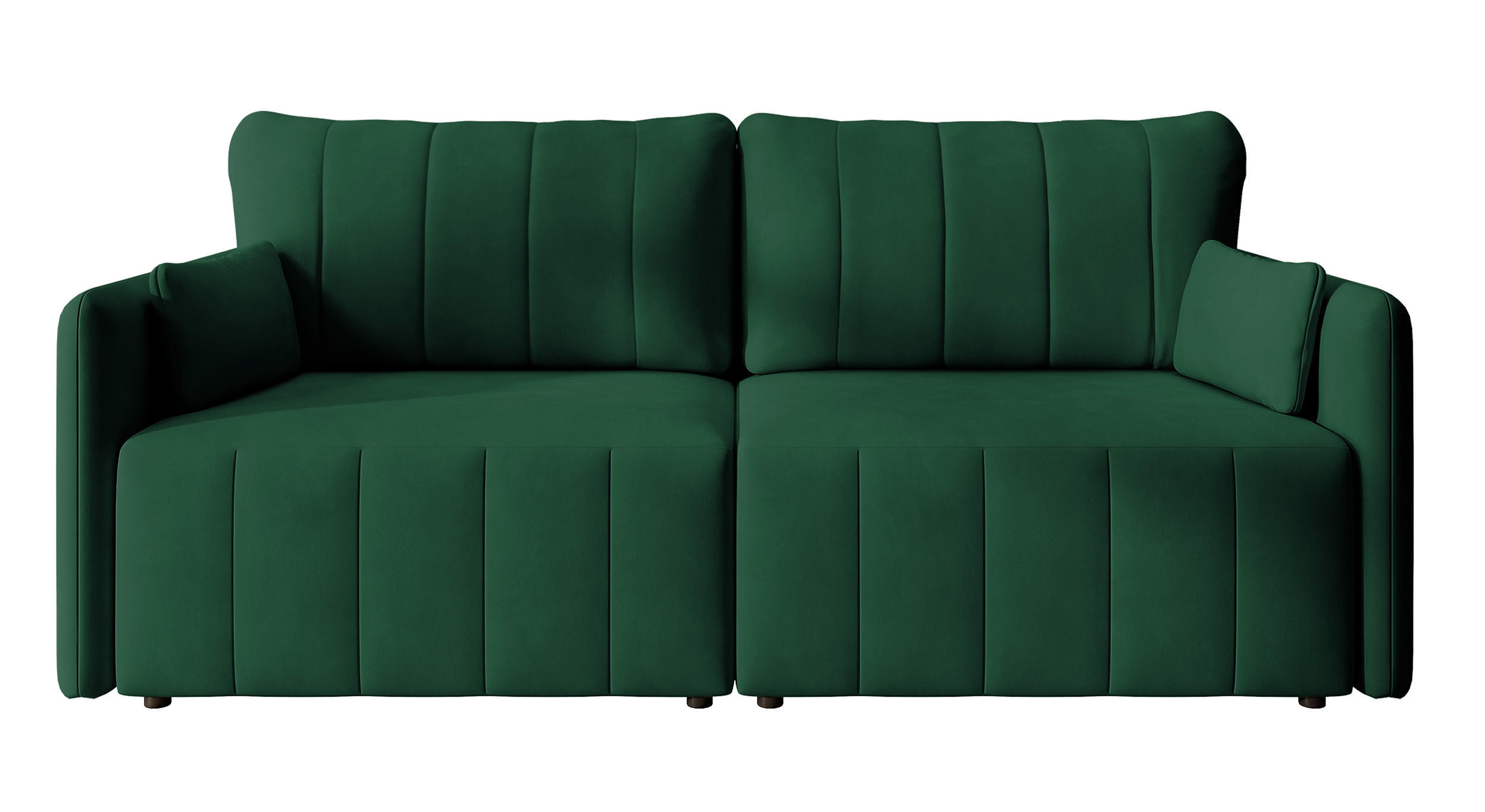 SCHLAFSOFA Pierra Dunkelgrün hydrophober Samt - Dunkelgrün/Schwarz, Kunststoff/Textil (215/100/112cm) - Selsey