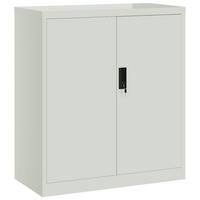 AKTENSCHRANK mit 2 Fächer und abschließbare Türen, 79/40/90 cm, aus Stahl, in Hellgrau - Grau, Metall (79/90/40cm) - vidaXL