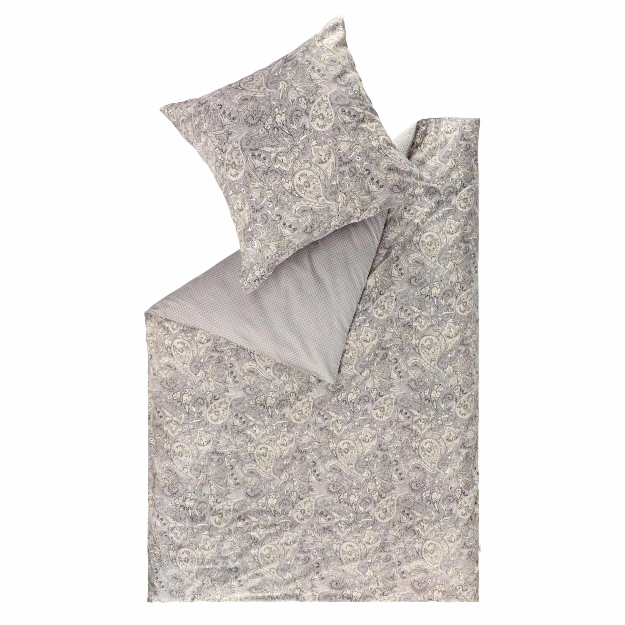 SATIN BETTWÄSCHE SALMLO - Grau, Textil (135/200cm) - Esprit