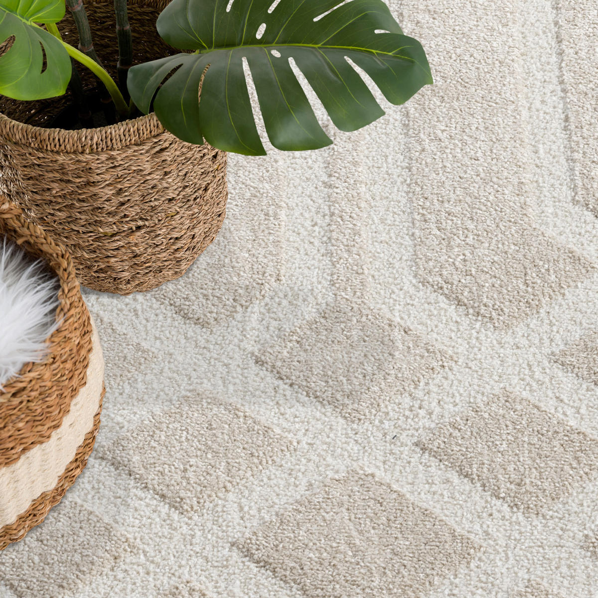 KURZFLOR-TEPPICH Flair 138 Beige 200x290 cm - Beige, Textil (200/290cm) - carpet city