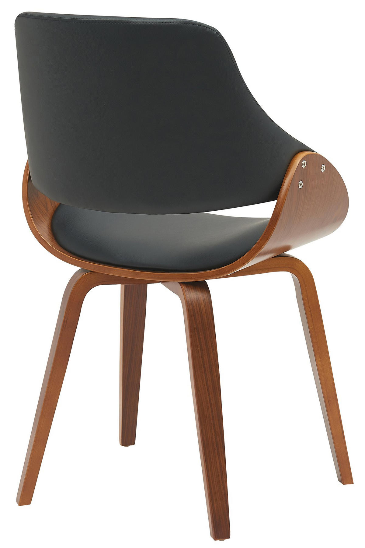 ESSZIMMERSTUHL Lederlook walnuss/schwarz - Walnussfarben/Schwarz, Holz/Textil (52/86/54cm) - CLP