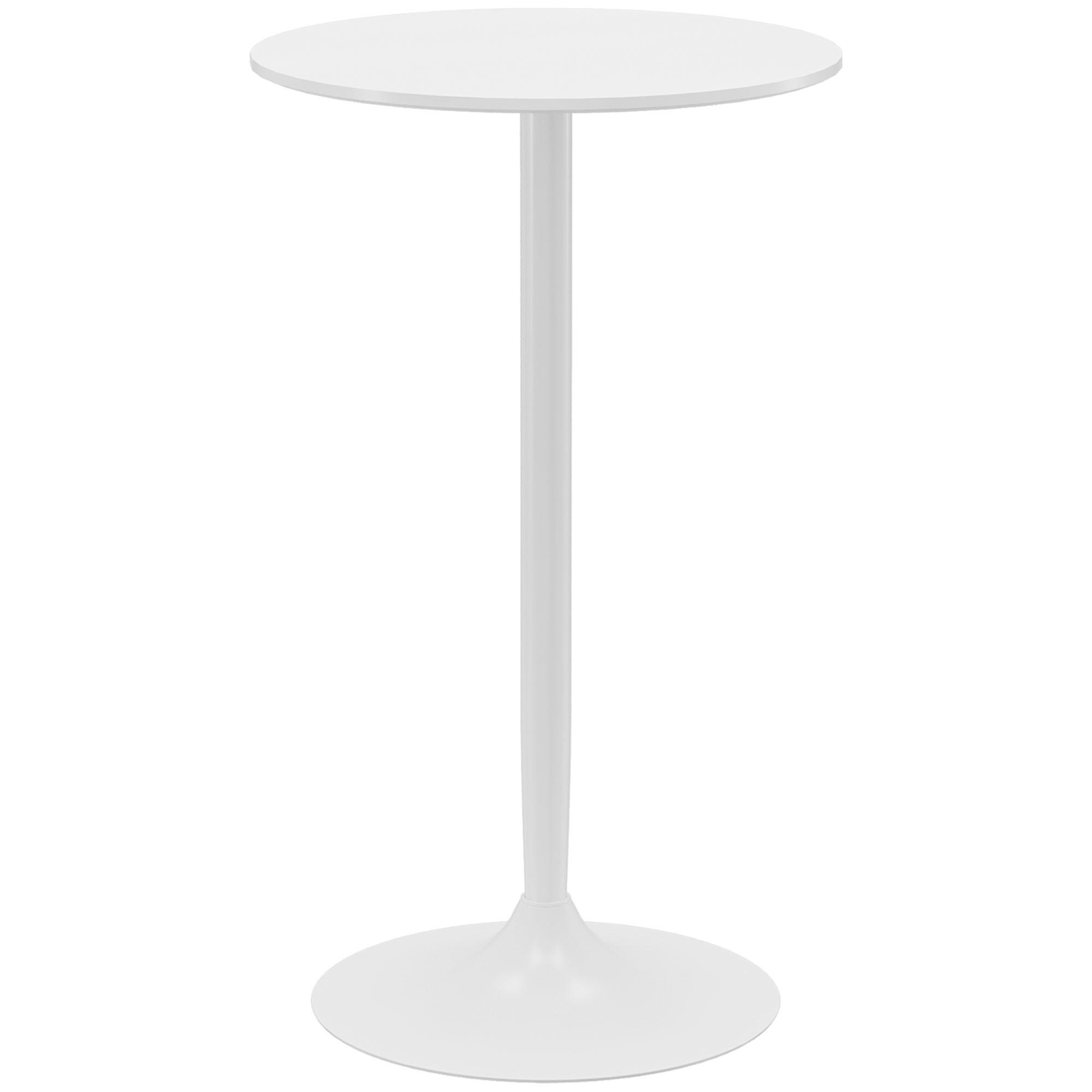 BARTISCH, MDF, Stahl, Weiß - Weiß, Kunststoff (60/102/60cm) - HOMCOM