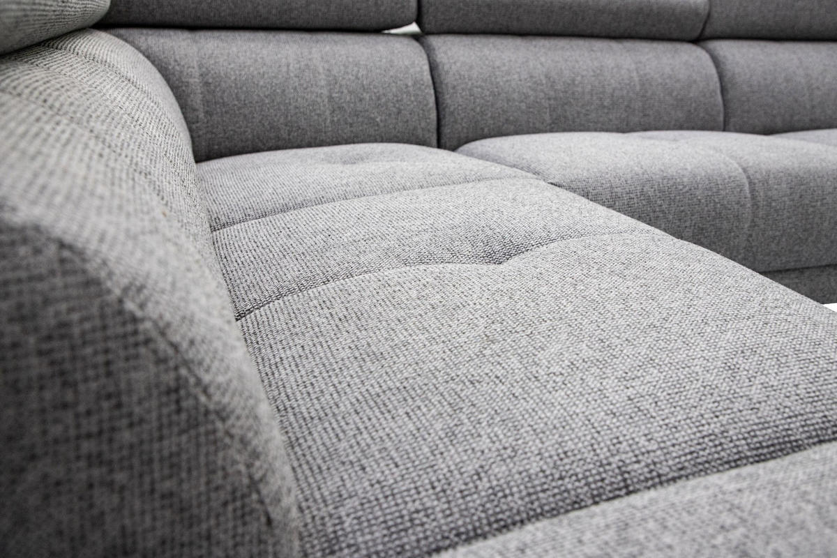 ECKSOFA FIERO 5-Sitzer mit 1 Relaxfunktion, grau - Grau, Holzwerkstoff/Textil (228/290cm) - Courtois Laville
