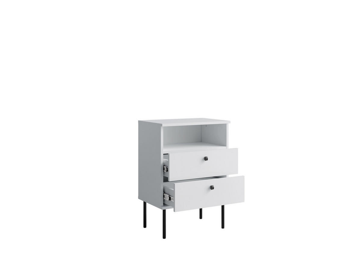 NACHTTISCH Weiß 50/69,5/33,9 - Weiß, Holzwerkstoff (50/70/34cm) - RAUMHIRSCH FURNITURE