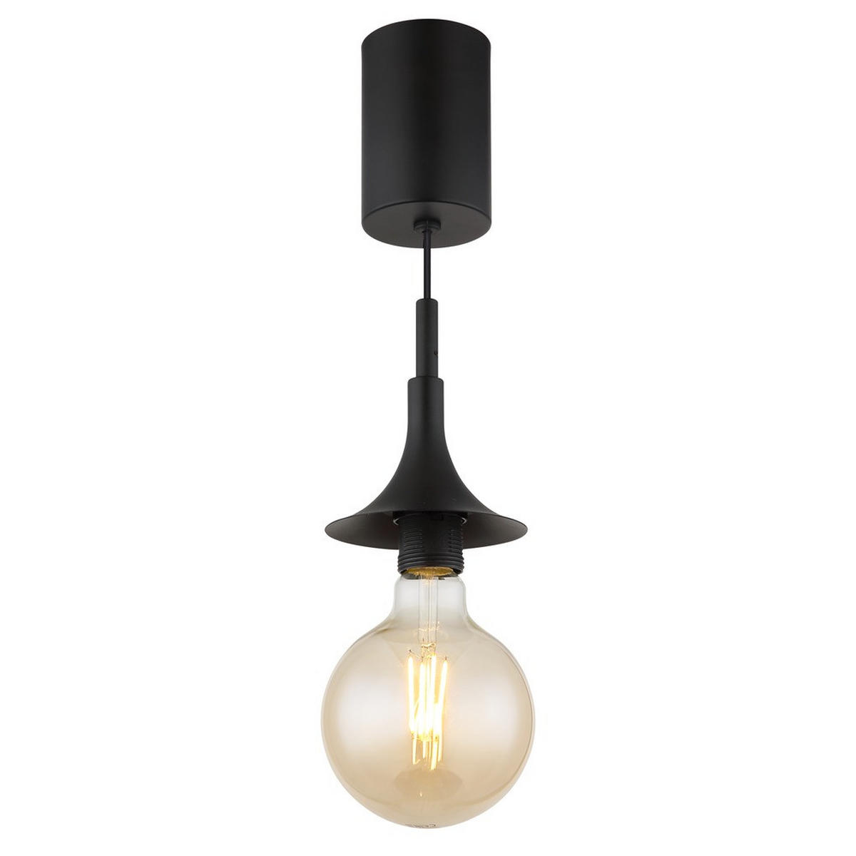 PENDELLEUCHTE MAXY, Schwarz, Metall, matt - Schwarz, Metall (12/12/125cm) - Globo Lighting