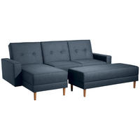 FUNKTIONSSOFA mit Hocker Kattie Flachgewebe blau - Blau, Kunststoff (144/230cm) - 58aufmkessel