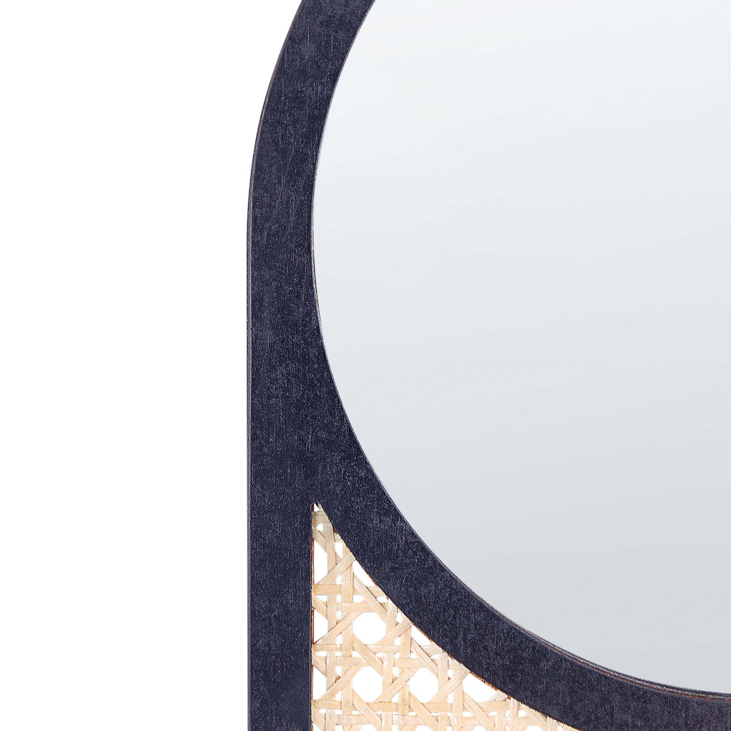 Beliani Wandspiegel Natur, Beige, Schwarz 30x56x2 cm