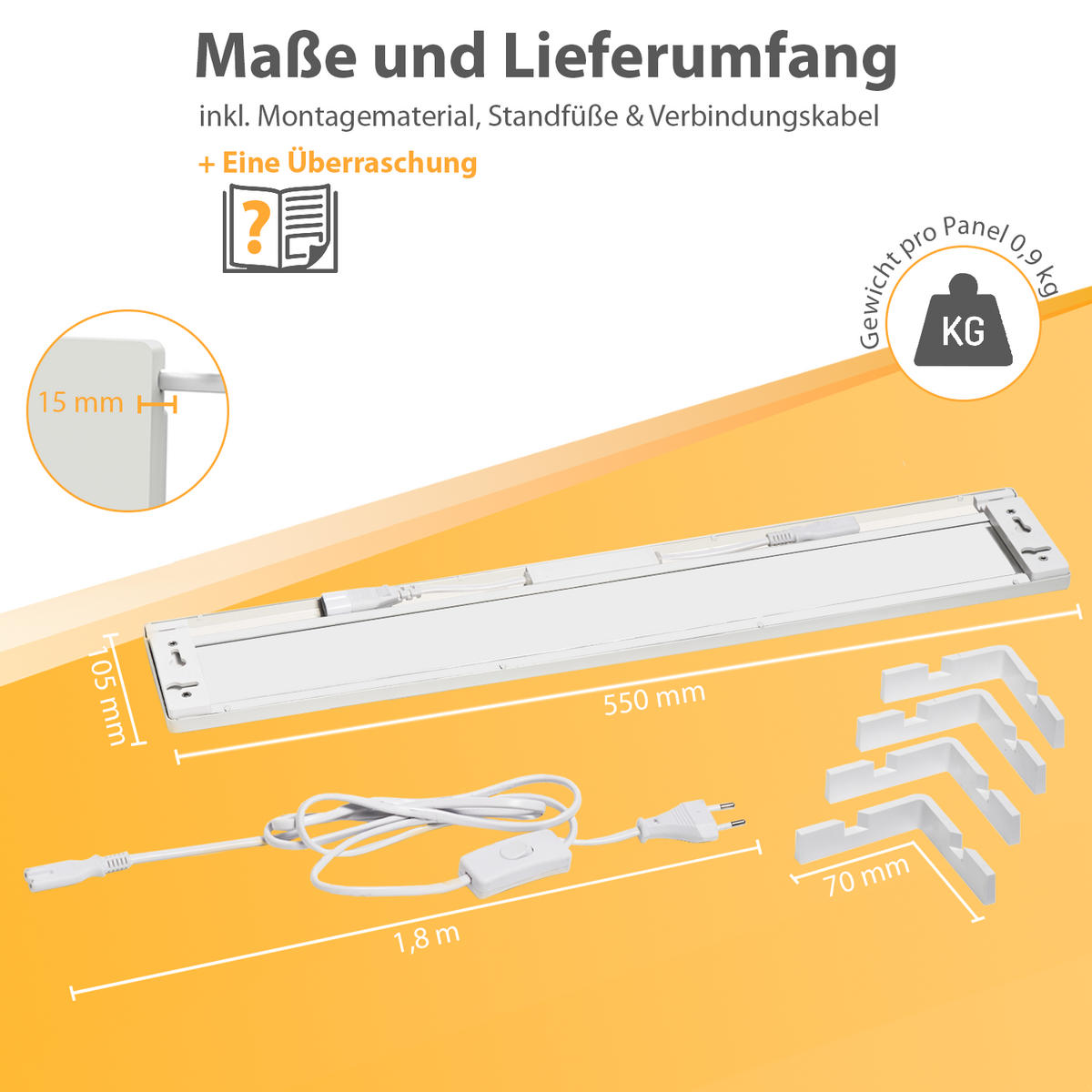 INFRAROT-SCHIMMELENTFERNER - chemiefrei für Wand und Bad, flexibel als Wand- oder Standgerät einsetzbar, 1 Stück - Weiß, Metall (10.5/50.5/1.5cm) - Northpoint
