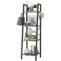 BÜCHERREGAL Leiterregal 4 Ebenen Rustikales Braun 34 x 30 x 125 cm - Braun, Metall (30/125/34cm)