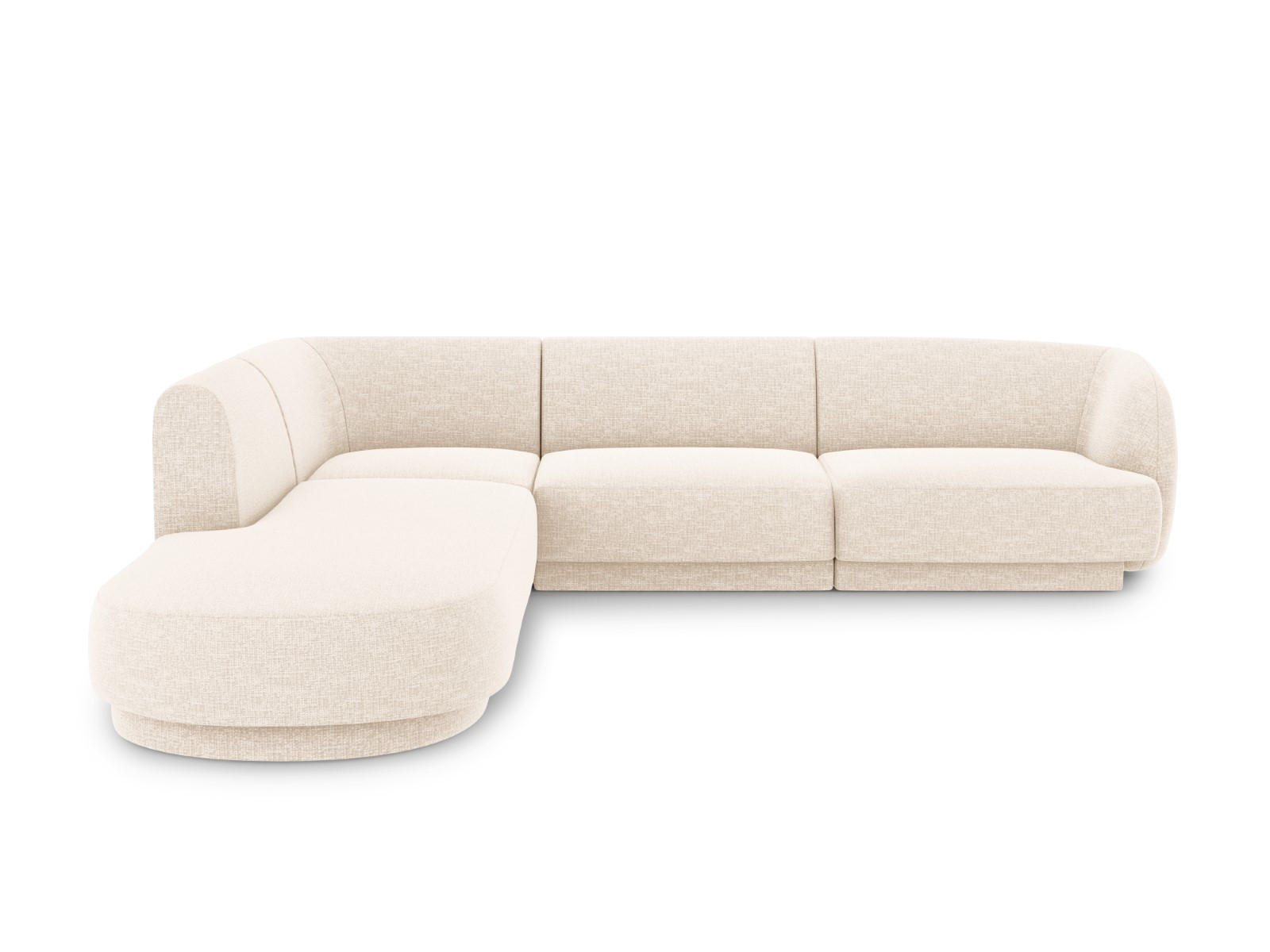 ECKSOFA links Miley aus Chenille-Stoff leichtes beige 6 Sitzplätze - Creme, Textil (248/255cm) - Micadoni