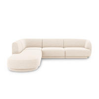 ECKSOFA links Miley aus Chenille-Stoff leichtes beige 6 Sitzplätze - Creme, Textil (248/255cm) - Micadoni
