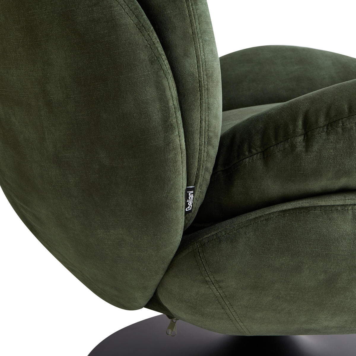 SNURRFÅTÖLJ grön Nolvik - Mörkgrön/Svart, Textil (82/82/85cm) - Beliani