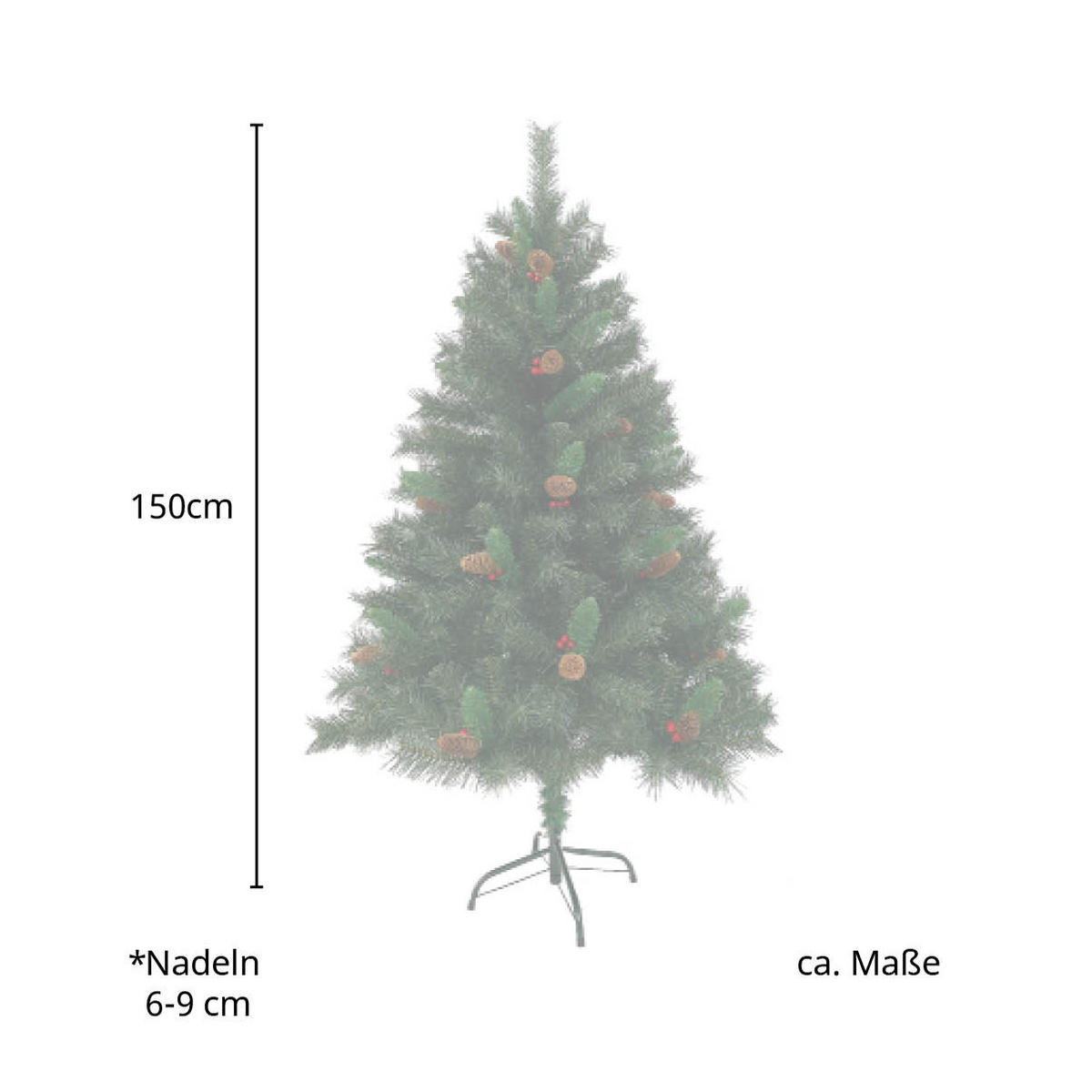 WEIHNACHTSBAUM künstlich - Grün, Kunststoff (90/150cm) - SVITA