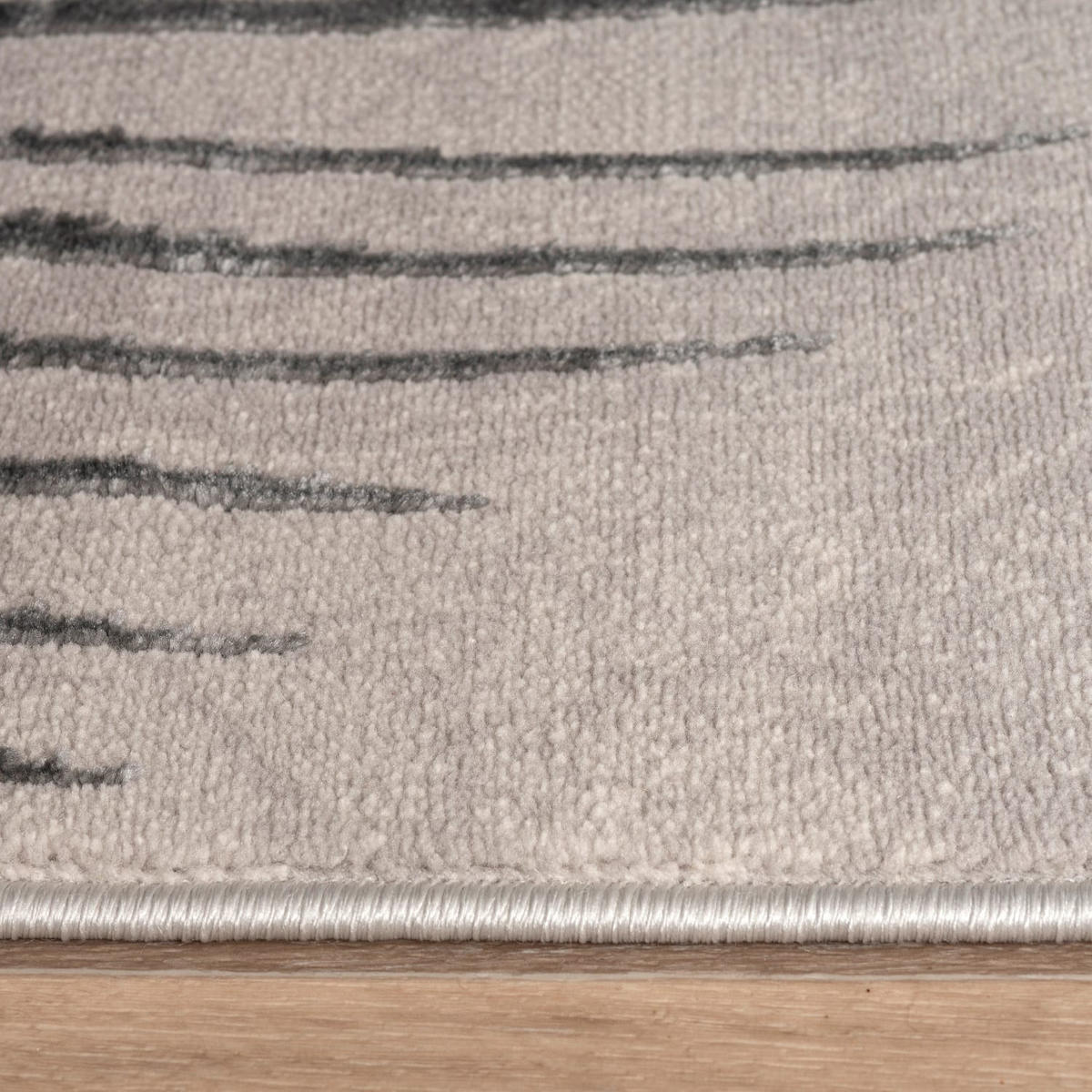 TEPPICH Kurzflor Blätter Wohnzimmer schmutzabweisend Grau Rechteckig 120x160 - Grau, Textil (120/160cm) - KADIMA DESIGN