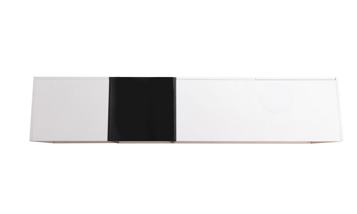 TV-LOWBOARD 190/40/42 cm mit 3 Schubladen und 2 offenen Fächern - Schwarz, Holzwerkstoff (190/42/40cm) - BEAOK