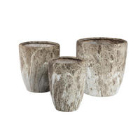 TOPF Miah Braun 40/40/42cm 3er-Set - Braun, Keramik (42cm) - PTMD Collection