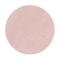 TEPPICH Kurzflor waschbar Unifarben Wohnzimmer schmutzabweisend Hellrosa Rund 120D - Rosa, Textil (120/120cm) - KADIMA DESIGN