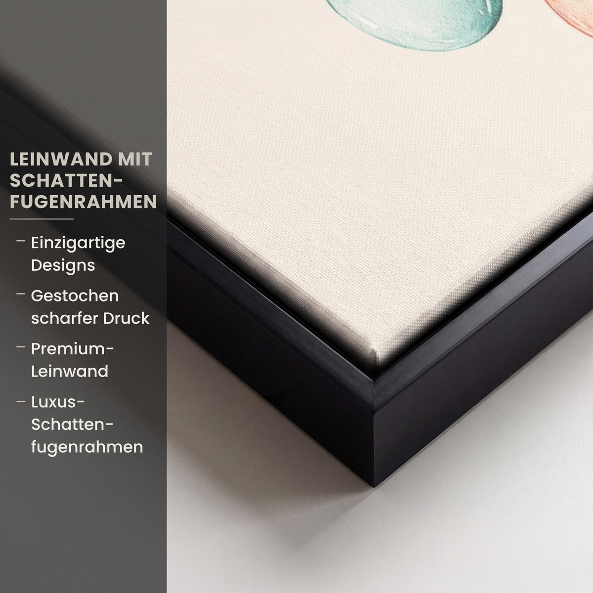 LEINWAND Bilder mit Rahmen - Osterkuchen - Schleife - Eier - 40x30 - Creme, Textil (40/30cm) - MuchoWow