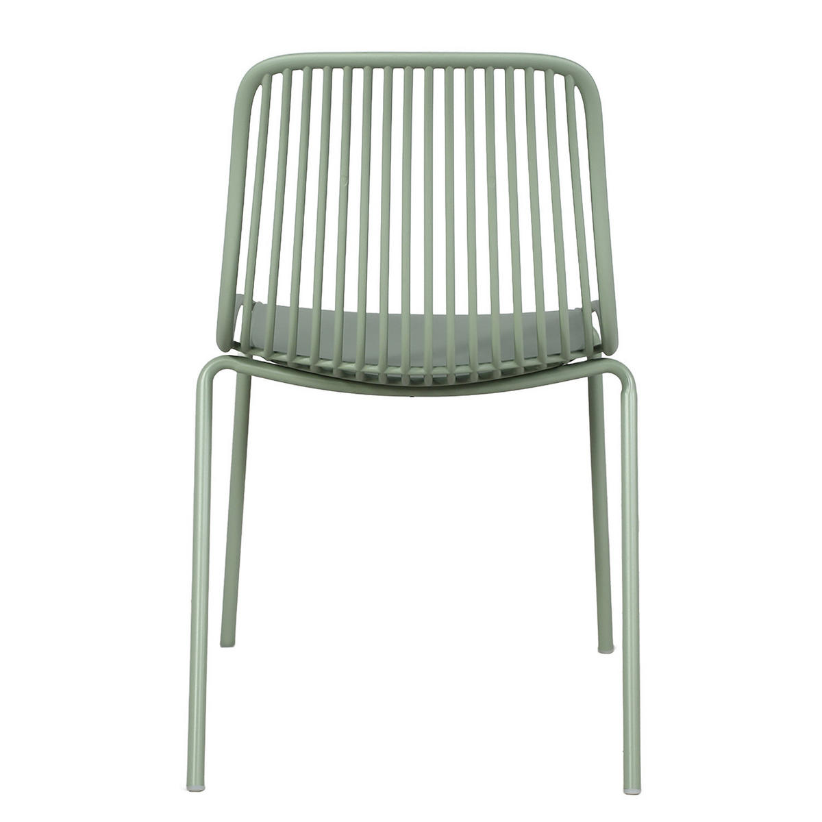 GARTENSTUHL - 4er-Set - Stahl / Polypropylen - Salbeigrün, Kunststoff/Metall (51/82/54cm) - home24