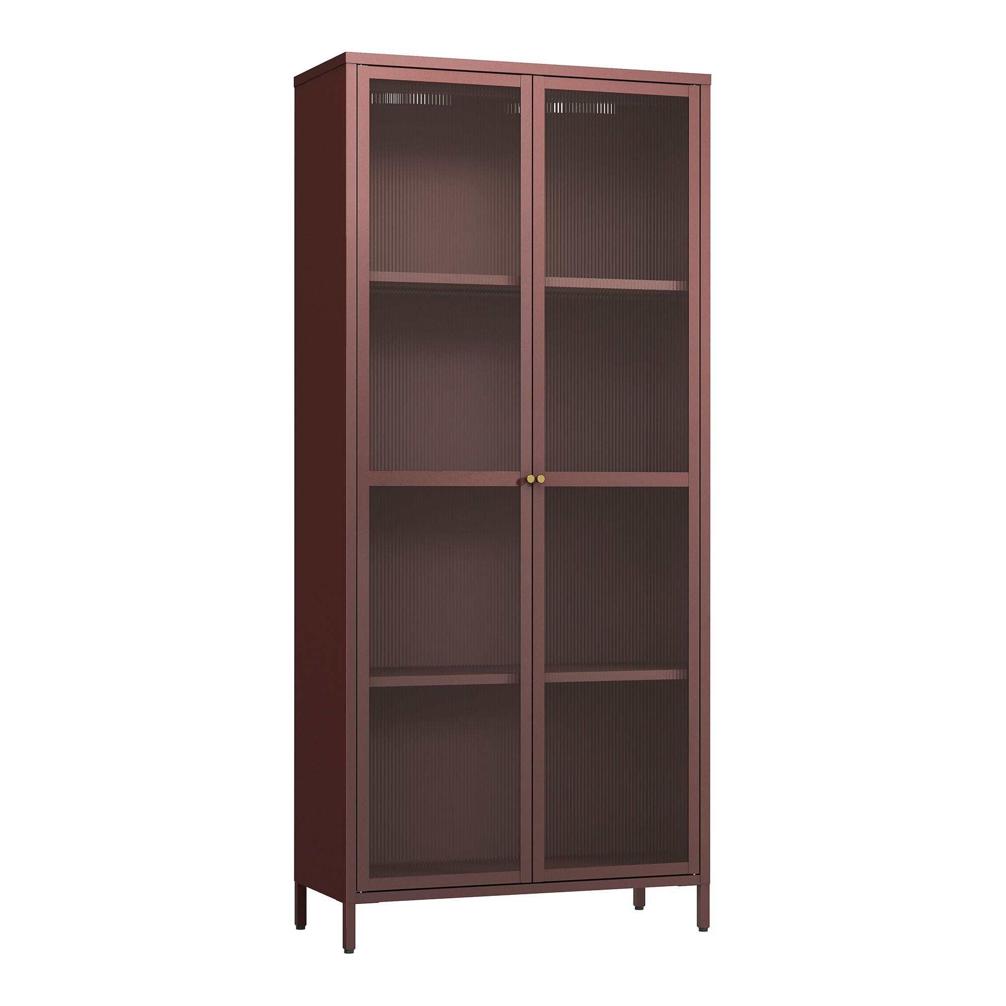 VITRINENSCHRANK Säkylä - Bordeaux, Glas/Metall (80/180/35cm) - [en.casa]