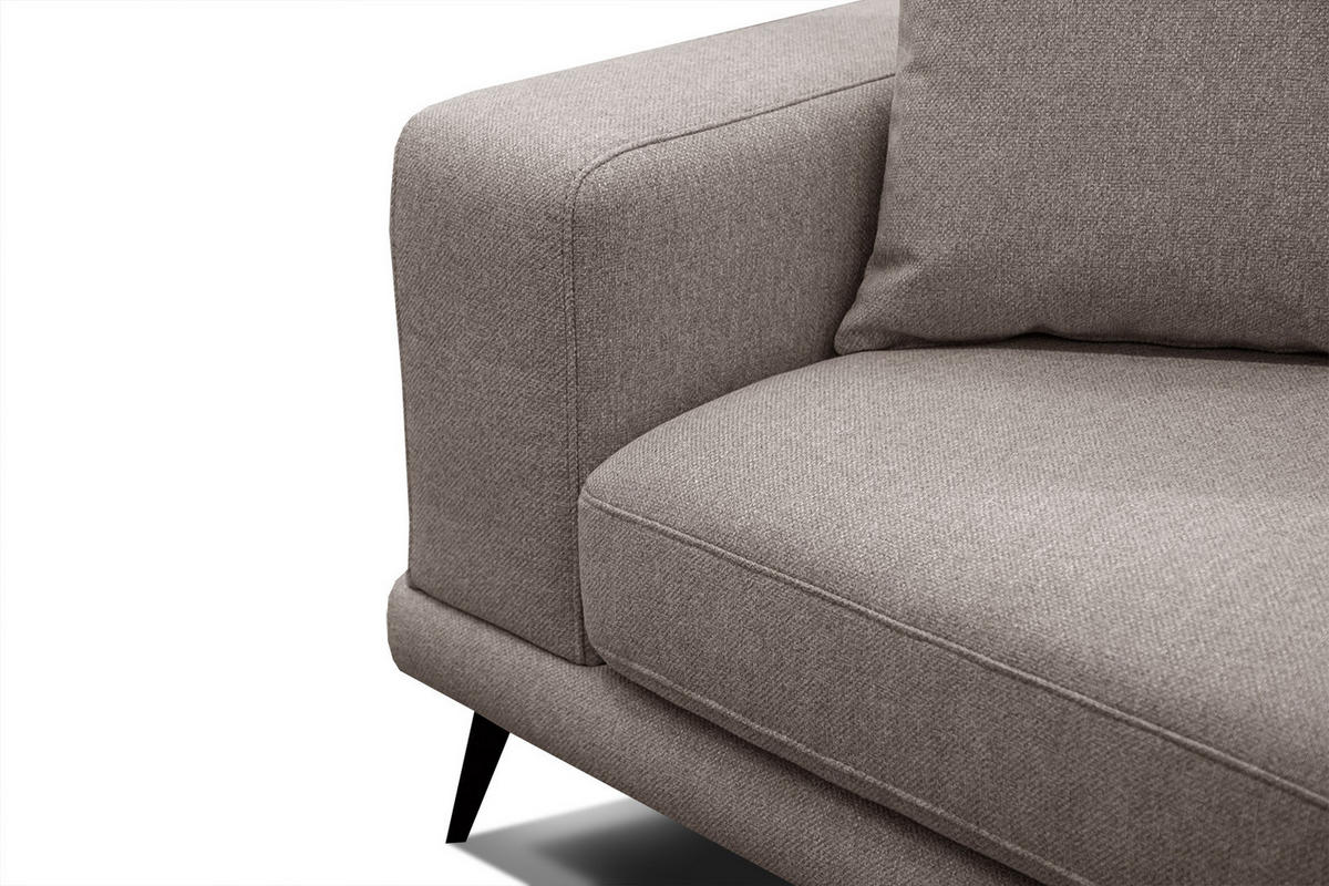 SOFA MEDIOLANE 2,5-Sitzer, taupe - Taupe, Holzwerkstoff/Textil (203/87/96cm) - Courtois Laville