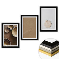 WANDBILDER 3er-Set - 20x30 cm Schwarzer Rahmen - Minimalistische Texturen und Farben - Schwarz, Kunststoff (20/30cm) - ArtPrintCave