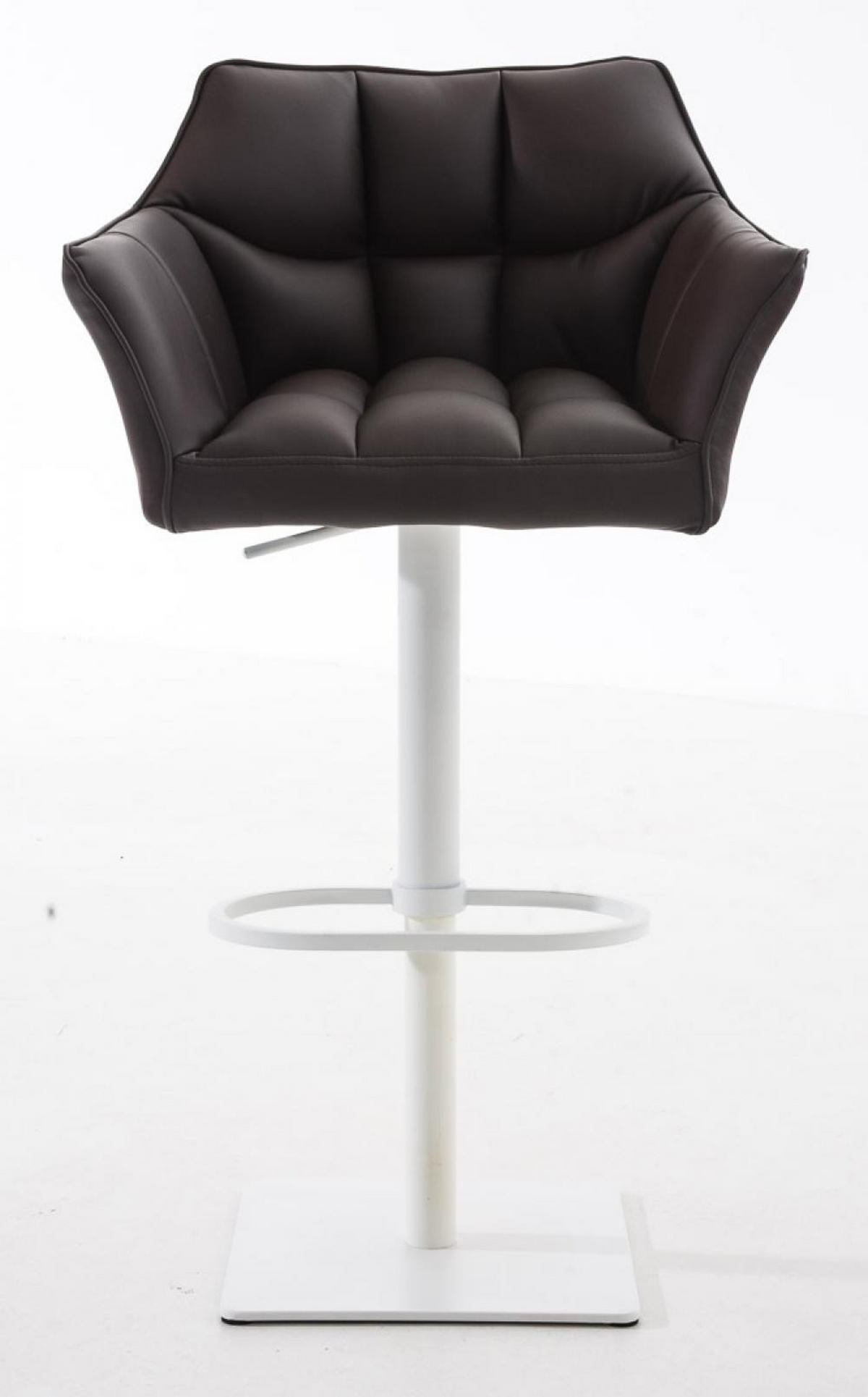 BARHOCKER 2er Set Lederlook Braun - Weiß/Braun, Textil/Metall (64/88/45cm) - CLP