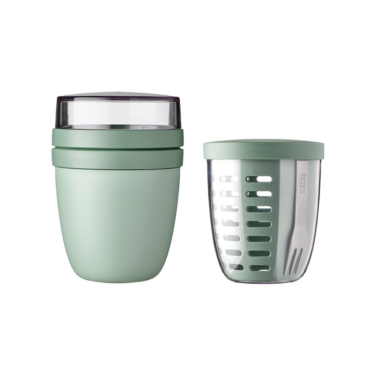 LUNCHPOT MIT FRUITPOT Ellipse Nordic Sage 2er Set - Mintgrün, Kunststoff (1/1/1cm) - Mepal